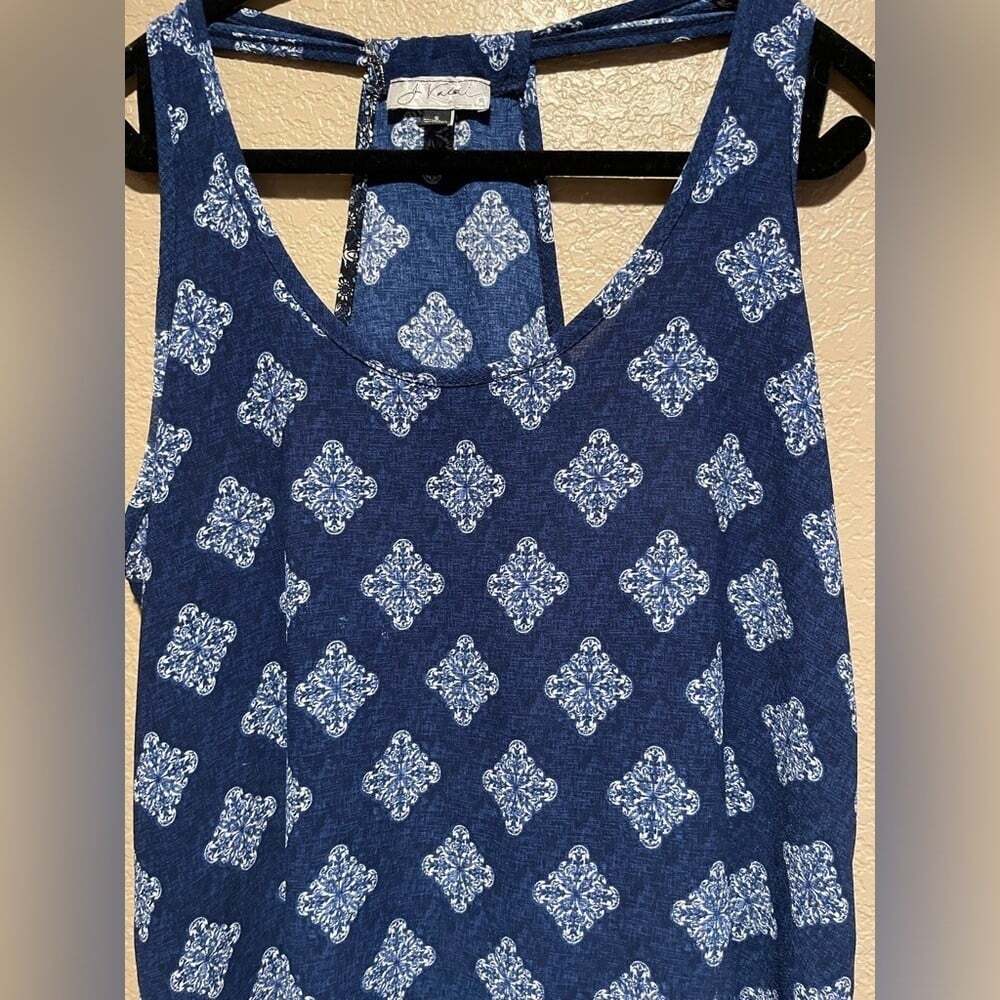 J Valdi Elegant Blue Patterned Mini Dress - Picture 5 of 5